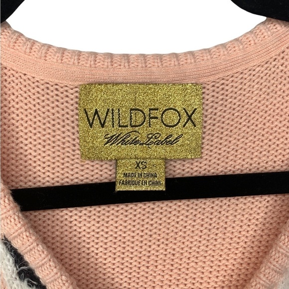 Rare Wildfox White Label Peach Oversized Joan the Cat Sweater Size XS - Picture 5 of 13